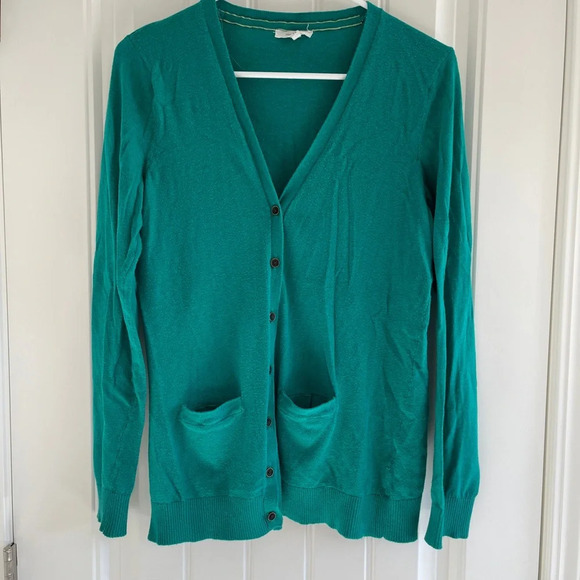 Maurices Kelly Green Lightweight Long Sleeve V-Neck ButtonUp Cardigan Size Small - Picture 1 of 5